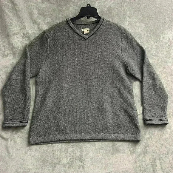 Carbon 2 Cobalt Mens Heavy Pullover V-Neck Sweater Size XL Gray Cotton Work - Picture 1 of 7